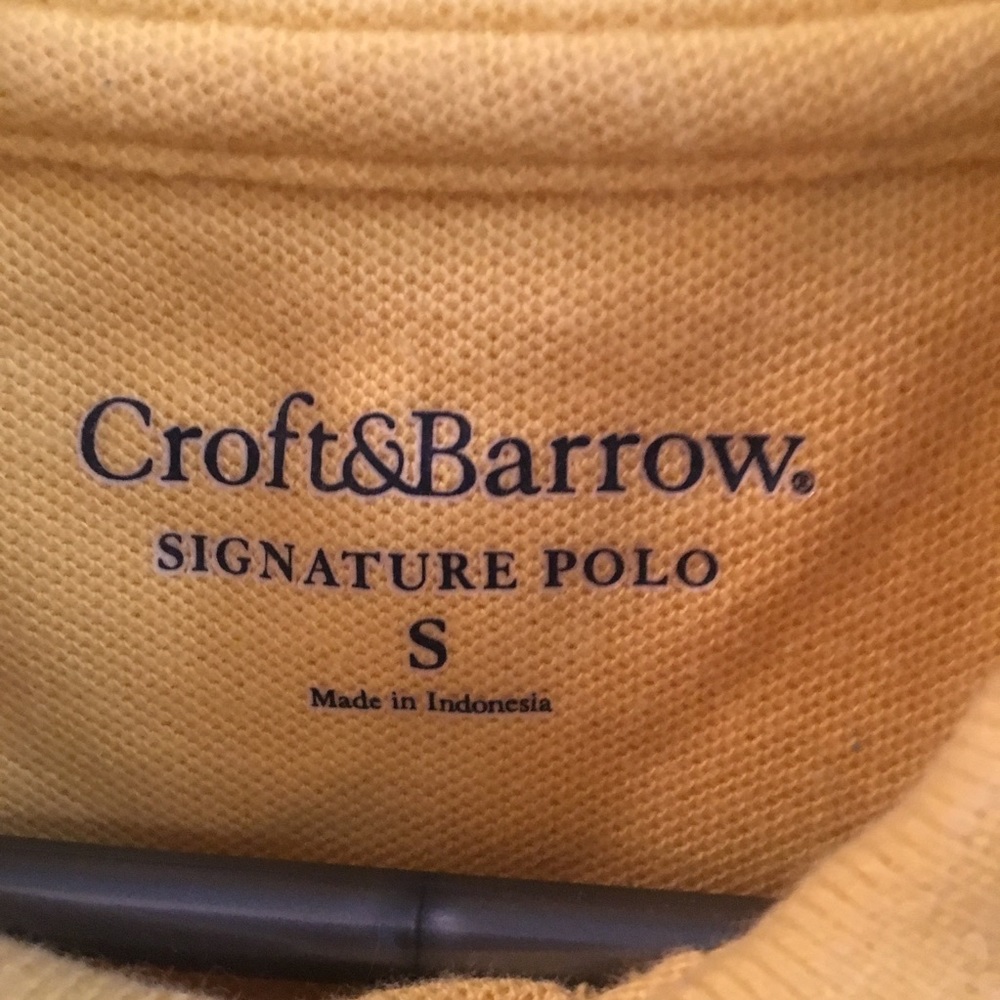 ✨3/$30 Croft & Barrow Mens Yellow Polo Shirt Small - Picture 4 of 4